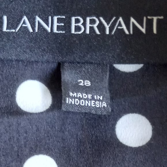 Must-Have! Nwt Lane Bryant Black & White Polka Dot Tunic Sz 28 Ruffled Neck - Picture 5 of 7